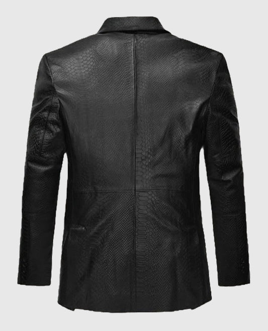 Men's Black Python Catwalk Leather Blazer