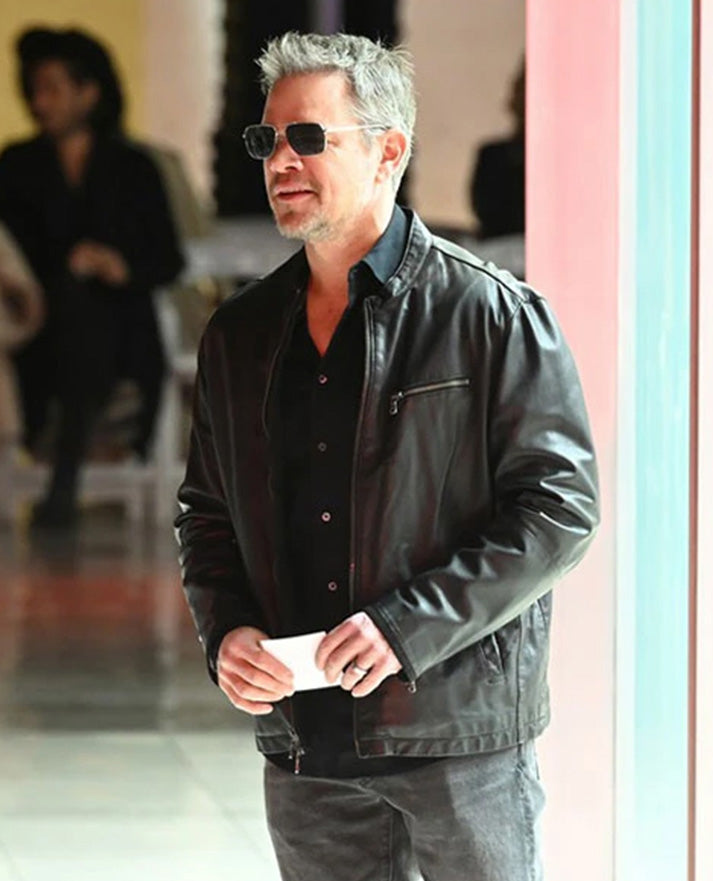 Matt Damon Black Leather Jacket