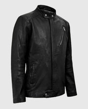 Men's Motorad Black Biker Leather Jacket