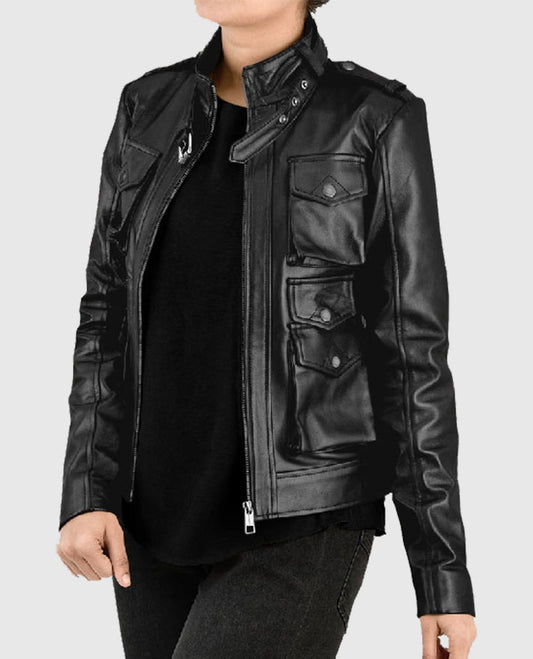 Women's Black Leather Jacket