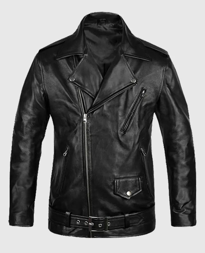 Men's Biker Black Leather Jacket