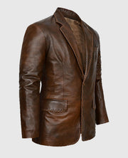 Men's Spanish Brown Medieval Leather Blazer