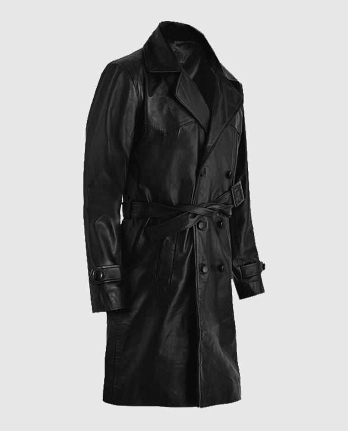 Men's Vintage 1970's Leather Trench Coat