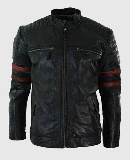 Fight Club Tyler Durden Retro Black Leather Jacket