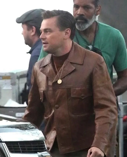 Leonardo DiCaprio Once Upon a Time in Hollywood Leather Jacket