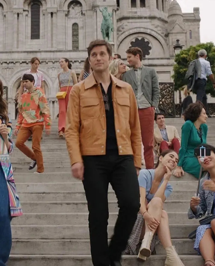 Lucas Bravo Emily In Paris Leather Jacket