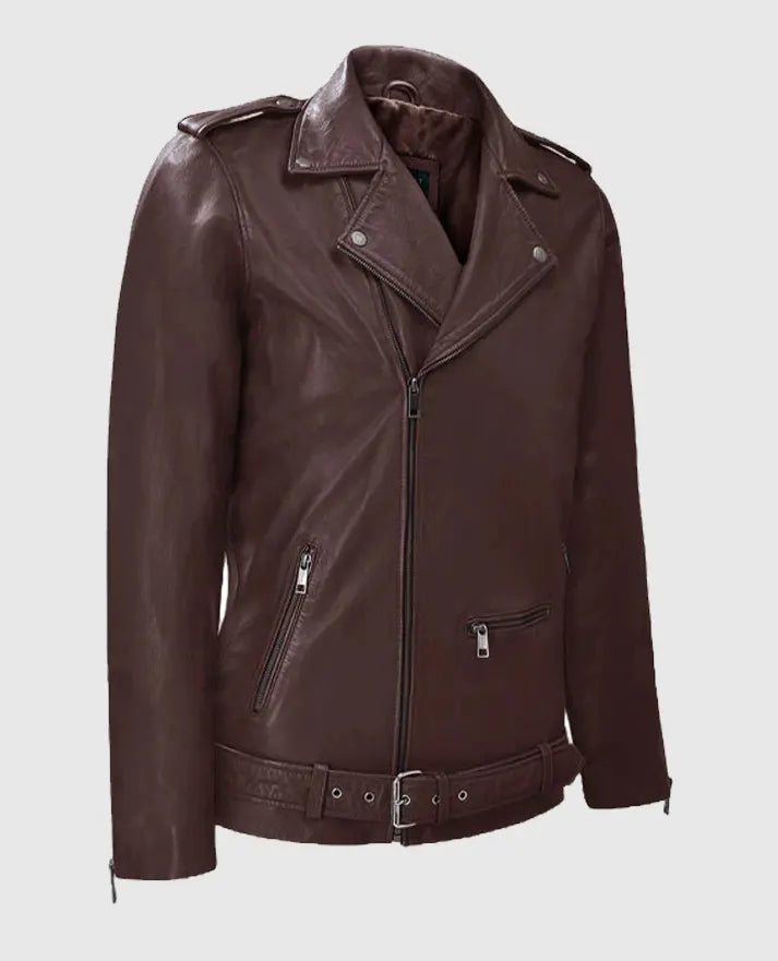 Men's Rutland Burgundy Riding Leather Jacket