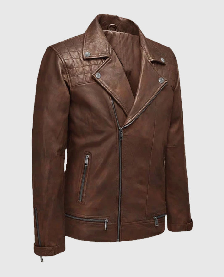 Men's Ironwood Spanish Brown Biker Jacket