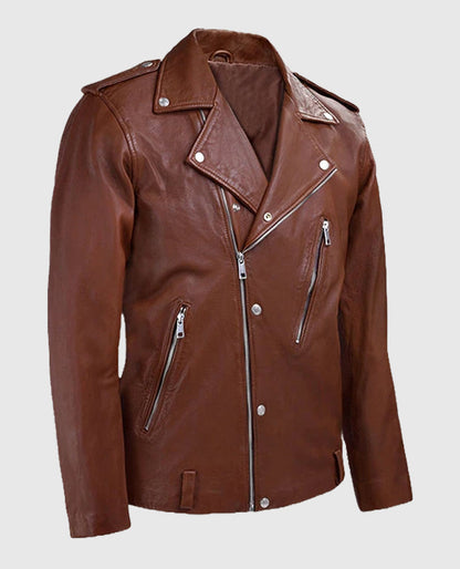 Men's Beast Tan Biker Leather Jacket