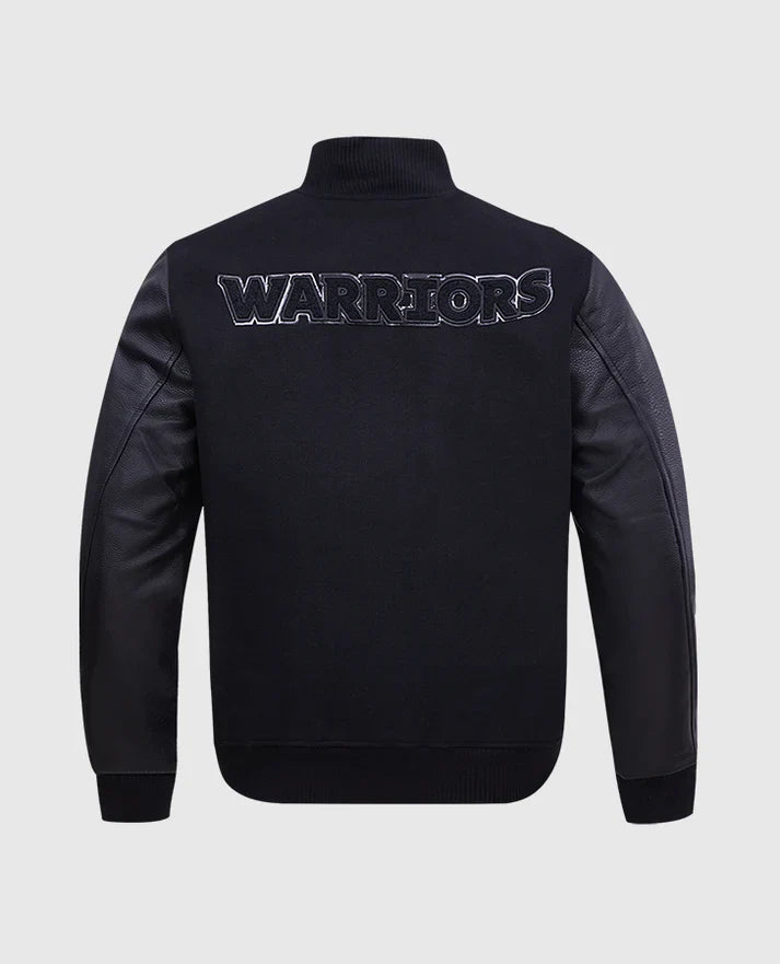 2-NBA Golden State Warriors Black Varsity Jacket