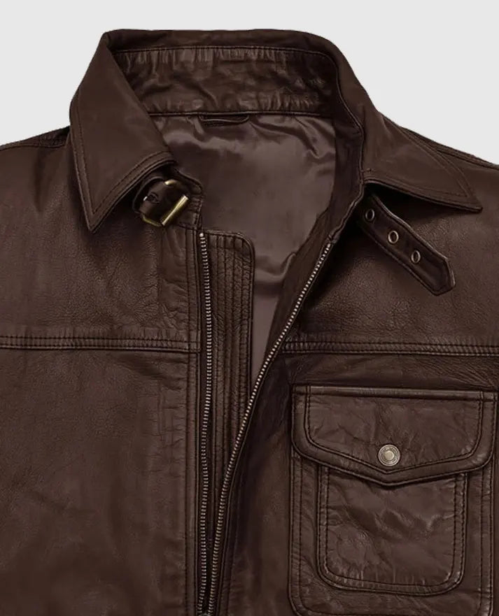 Retro Style Brown Men's Leather Jacket