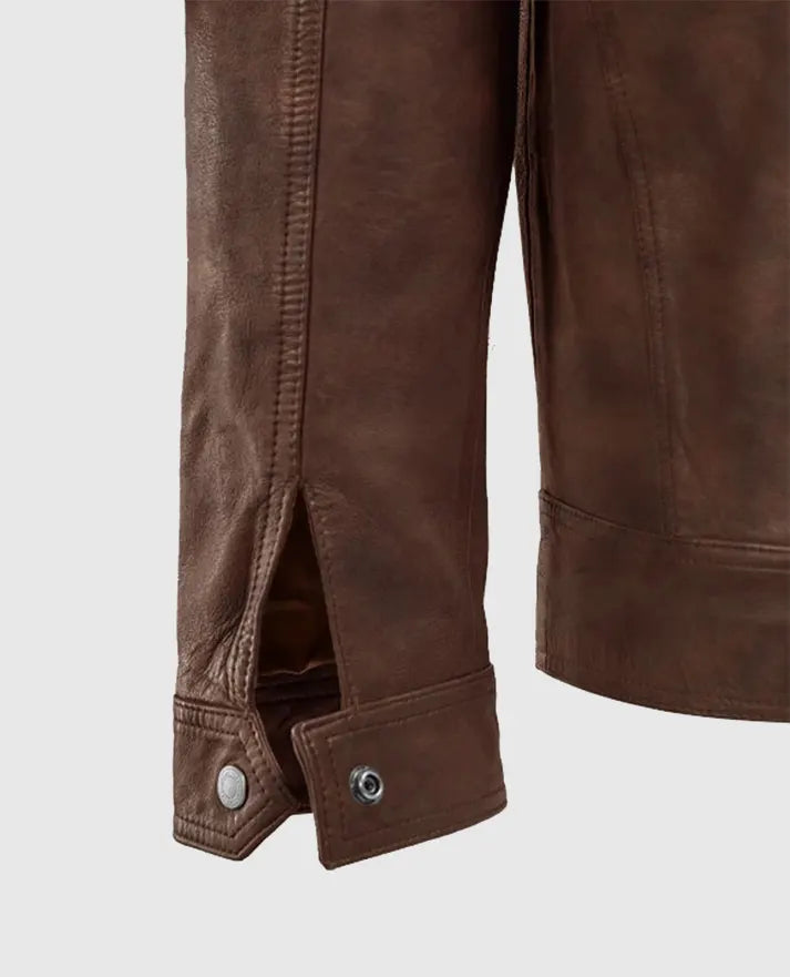 Men's Thunder Storm Spanish Brown Biker Leather Jacket