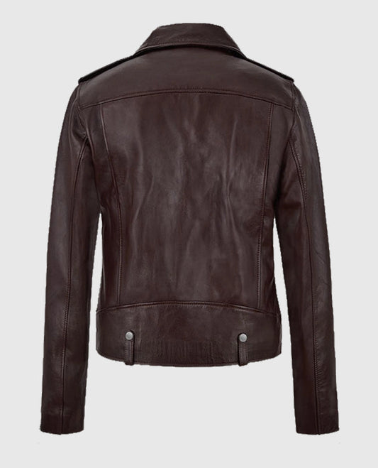 Burgundy Meghan Markle Leather Jacket