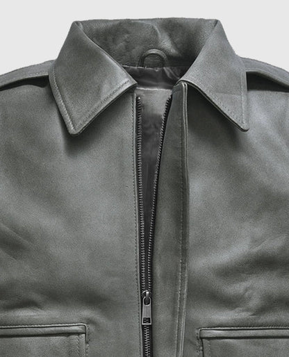 Harbor Gray Kendall Jenner Leather Jacket