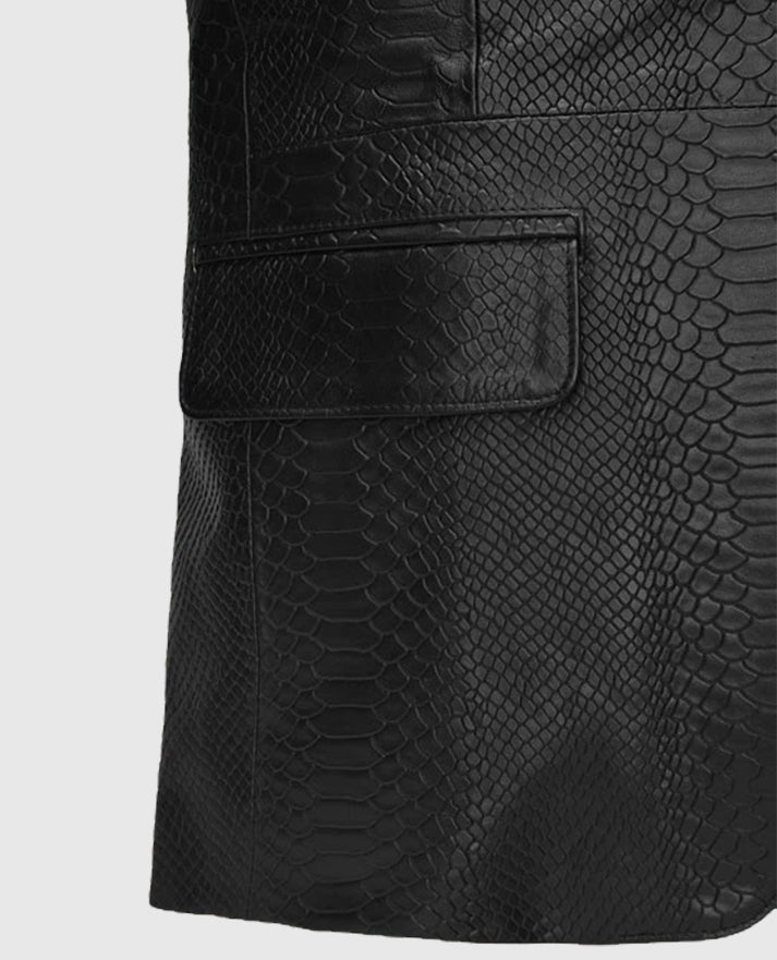 Men's Black Python Catwalk Leather Blazer