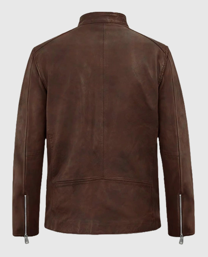 Men's Motorad Spanish Brown Biker Leather Jacket