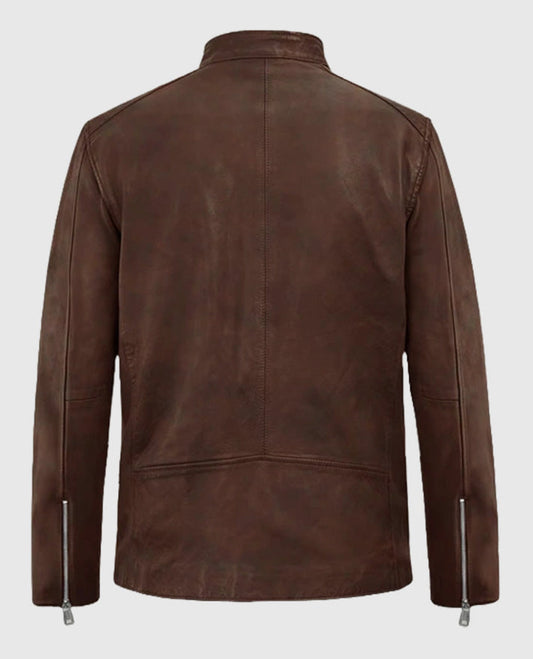 Men's Motorad Spanish Brown Biker Leather Jacket