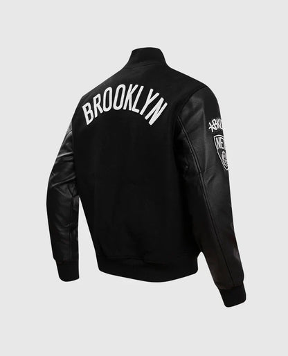NBA Brooklyn Nets Men's Black Varsity Jacket