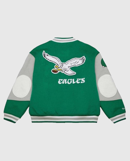 Green and White Letterman Jacket