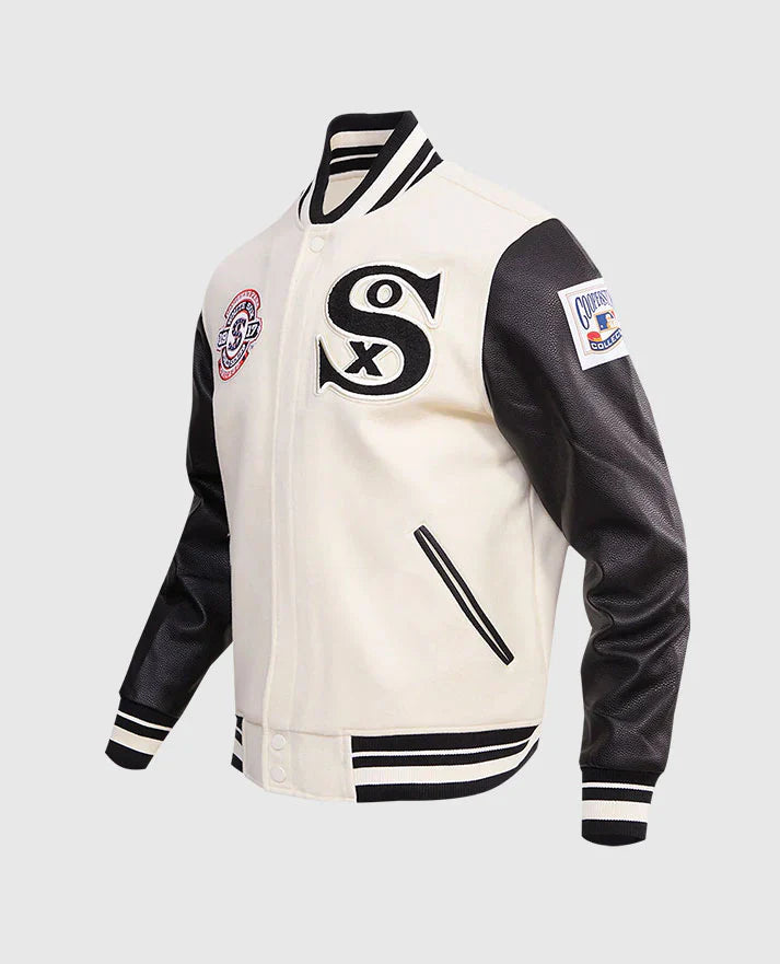 MLB Chicago White Sox Men's Rib Wool Varsity Jacket