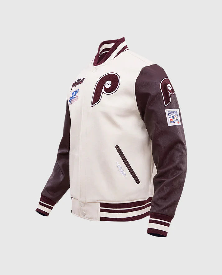 MLB Philadelphia Phillies Men's Rib Wool Varsity Jacket