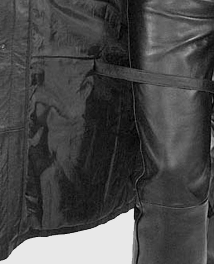 Men's Black Leather Duster
