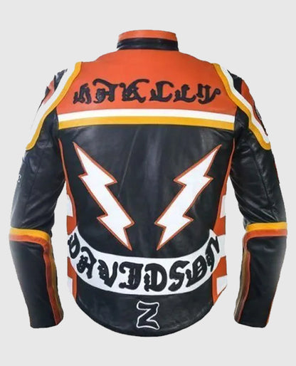 3-250Harley Davidson and The Marlboro Man Black Leather Jacket