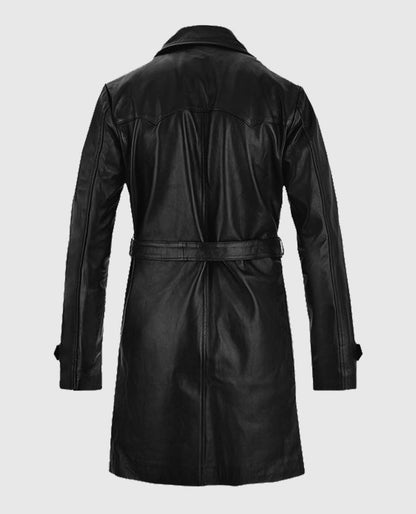 Men's Vintage 1970's Leather Trench Coat