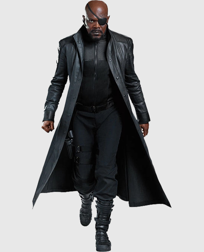 The Avengers Nick Fury Leather Trench Coat