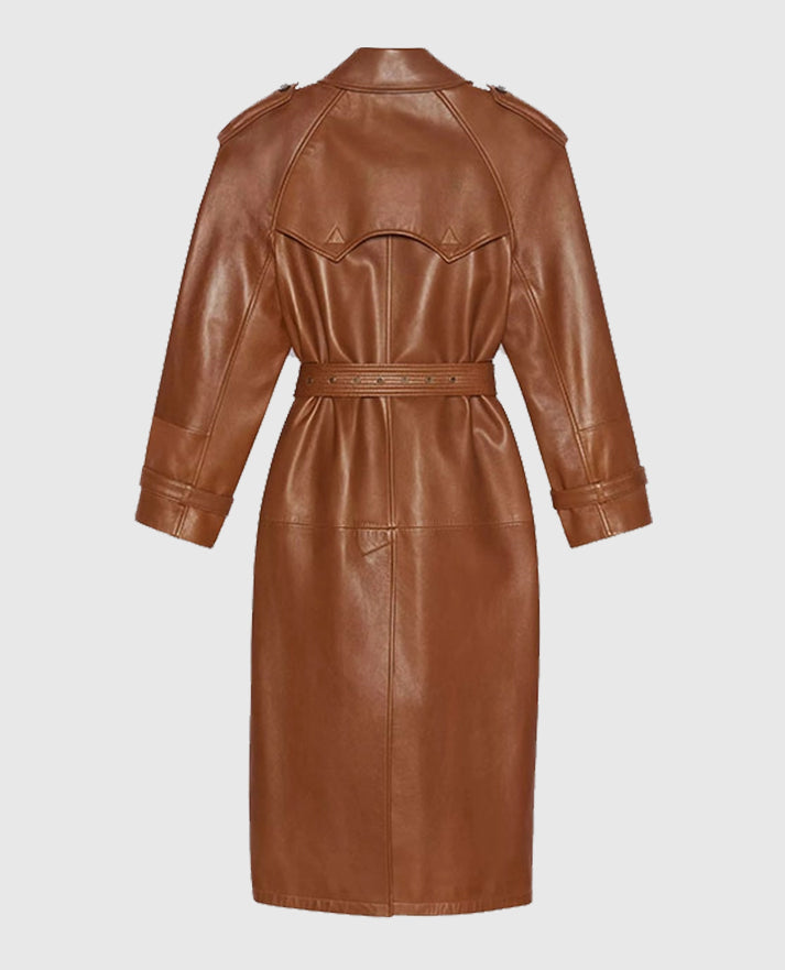 Women's Ivy Leather Long Coat