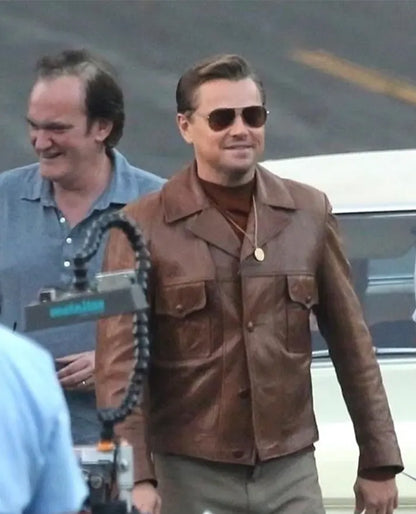 Leonardo DiCaprio Once Upon a Time in Hollywood Leather Jacket