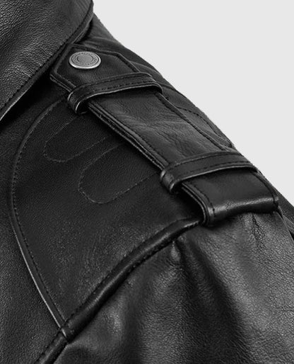 Men's Deadwood Black Moto Style Leather Jacket