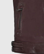 Men's Falcon Burgundy Rider Leather Jacket