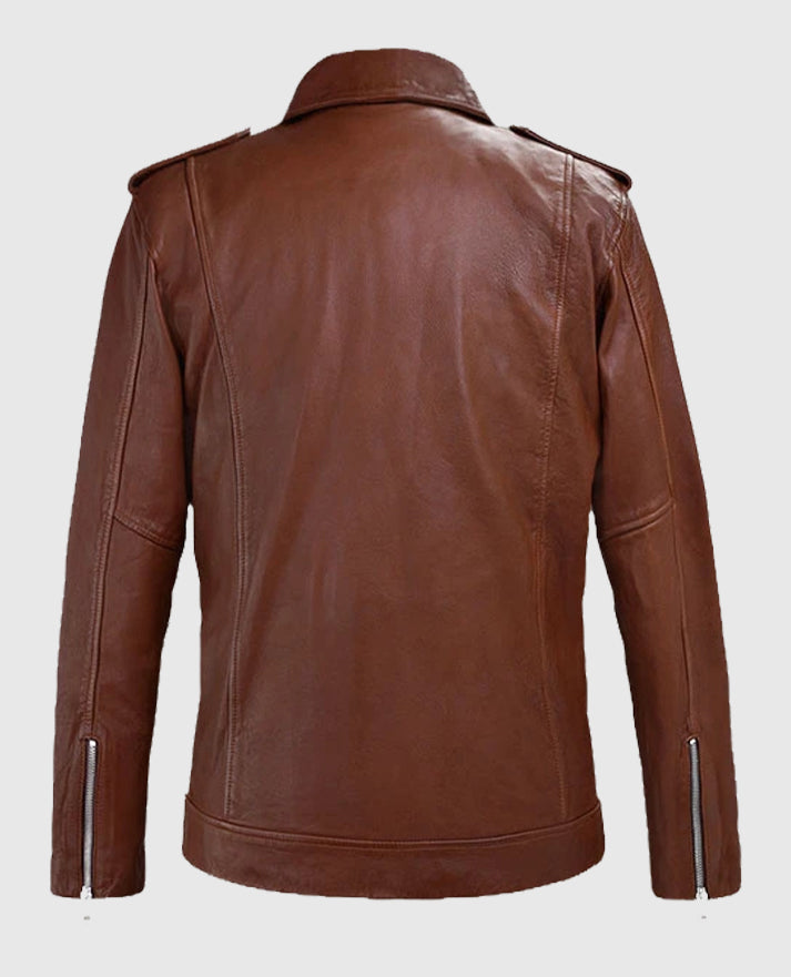 Men's Beast Tan Biker Leather Jacket