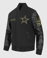 Dallas Cowboys Full-Zip Black & Gold Varsity Jacket