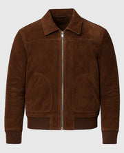David Beckham Brown Suede Leather Jacket