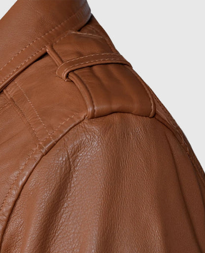 Women's Brown Biker Leather Jacket