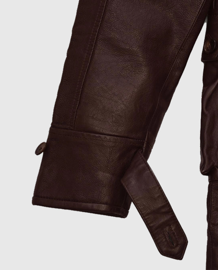 Thick Goat Brown Washed and Wax Tom Hardy Trench Coat