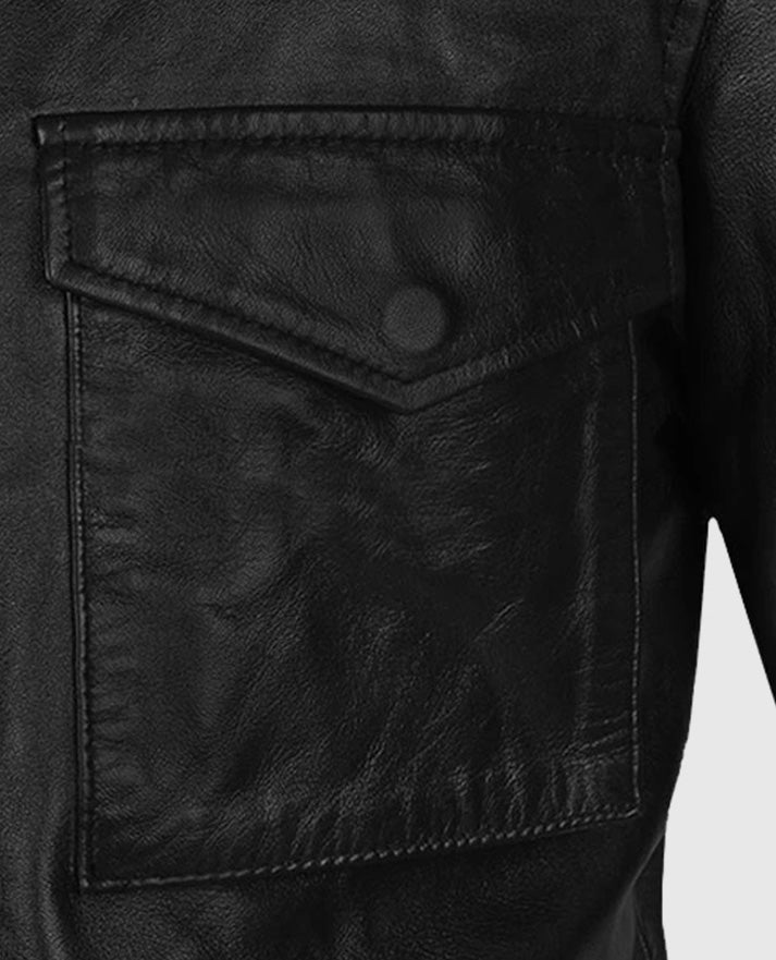 Men's Military M-65 Leather Jacket