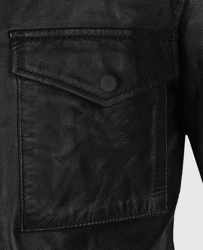 Men's Military M-65 Leather Jacket