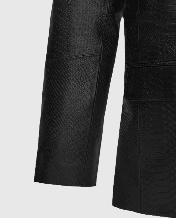 Men's Black Python Catwalk Leather Blazer
