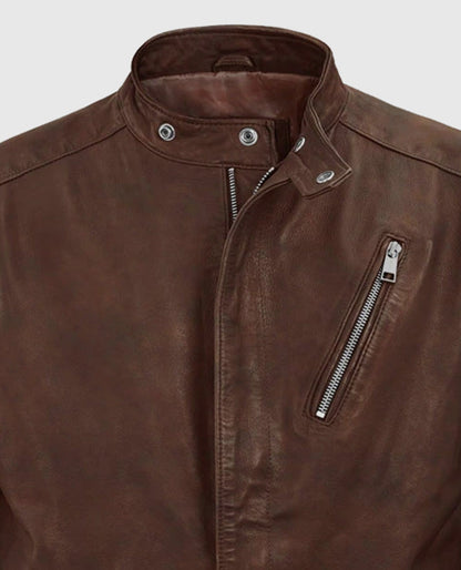 Men's Motorad Spanish Brown Biker Leather Jacket