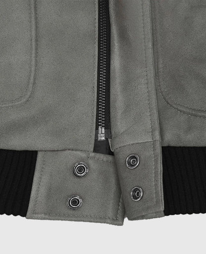 Harbor Gray Kendall Jenner Leather Jacket