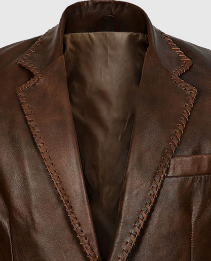 Men's Spanish Brown Medieval Leather Blazer