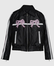 Diddi Moda Ribbon Leather Jacket