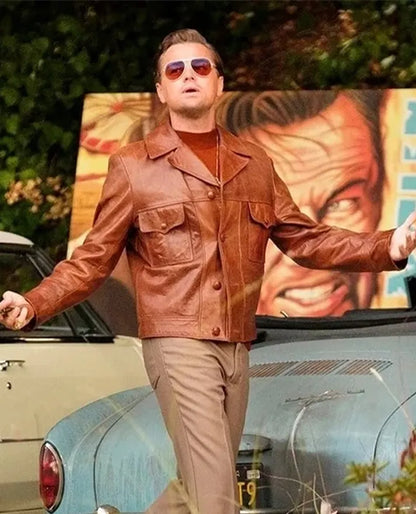 Leonardo DiCaprio Once Upon a Time in Hollywood Leather Jacket