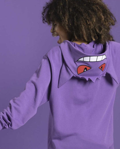 Gengar Themed French Terry Zip-Up Hoodie