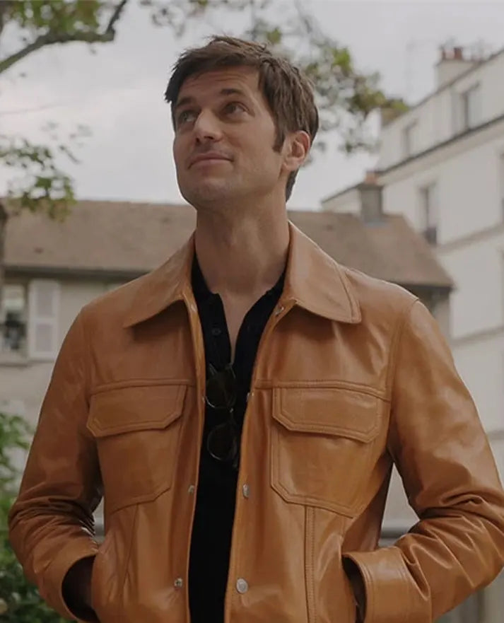 Lucas Bravo Emily In Paris Leather Jacket