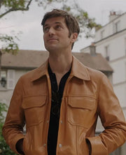 Lucas Bravo Emily In Paris Leather Jacket