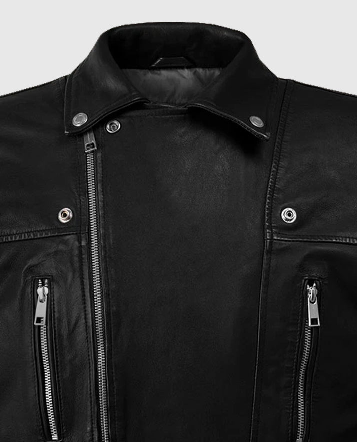 Men's Dauntless Black Biker Leather Jacket